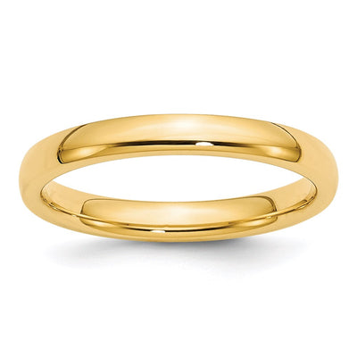 14KY 3mm Standard Comfort Fit Wedding Band Size 10.5