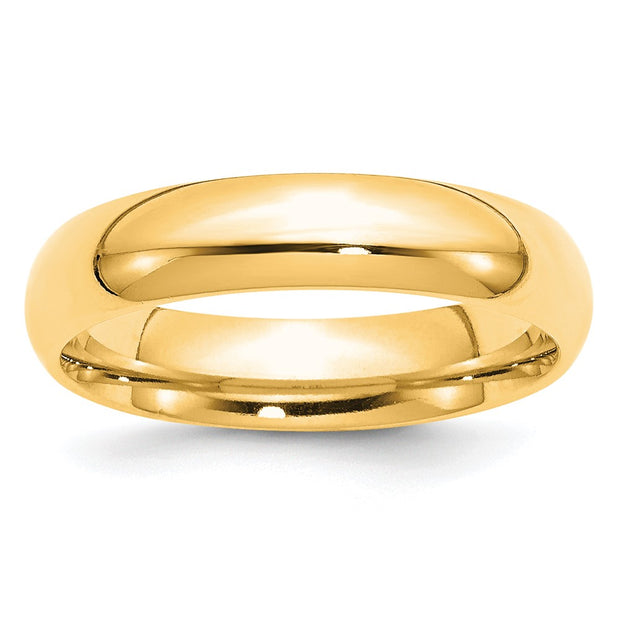 14KY 5mm Standard Comfort Fit Wedding Band Size 8