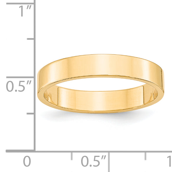 14KY 4mm LTW Flat Band Size 9.5