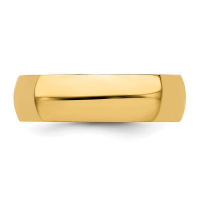 14KY 6mm Half Round Band Size 12.5
