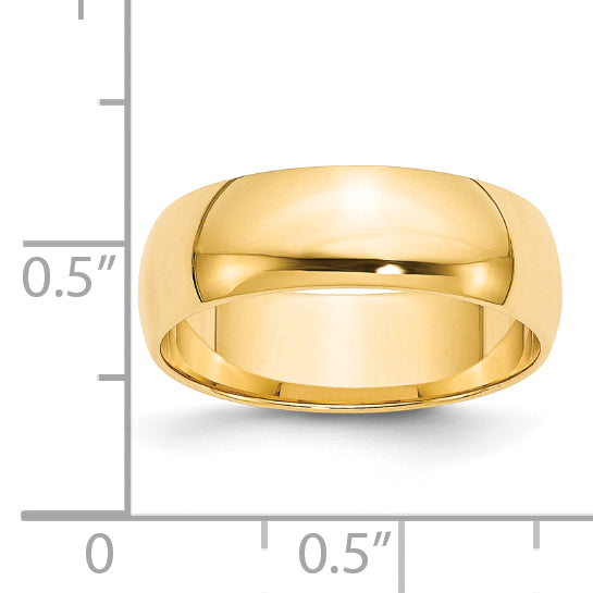 14KY 6mm LTW Half Round Band Size 13