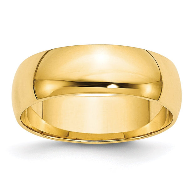 14KY 6mm LTW Half Round Band Size 13