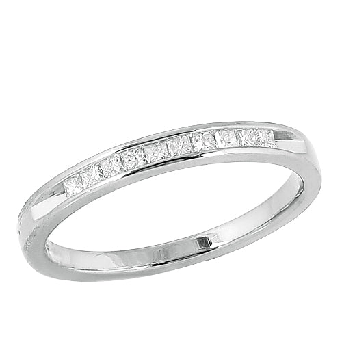14K 0.25CTW MACHINE SET PRINCESS CUT WEDDING BANDS