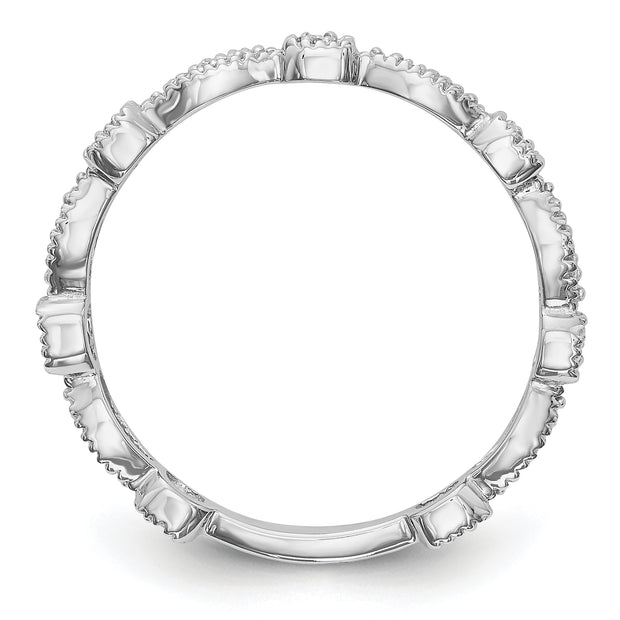 14K White Gold Diamond Band