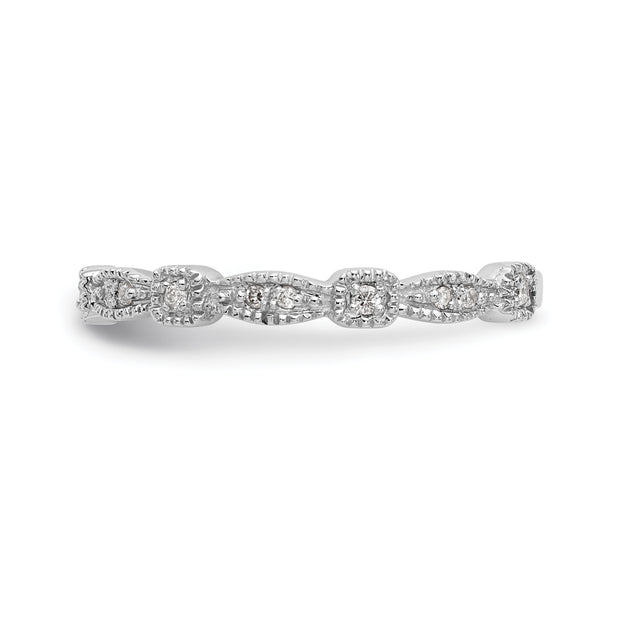 14K White Gold Diamond Band