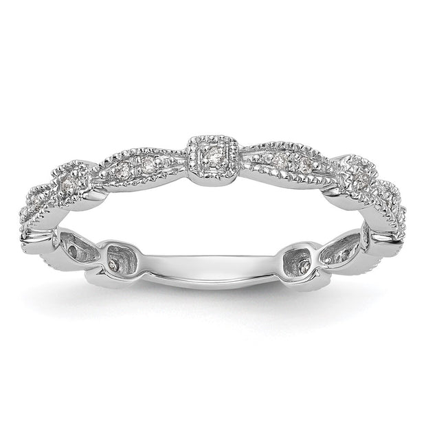 14K White Gold Diamond Band