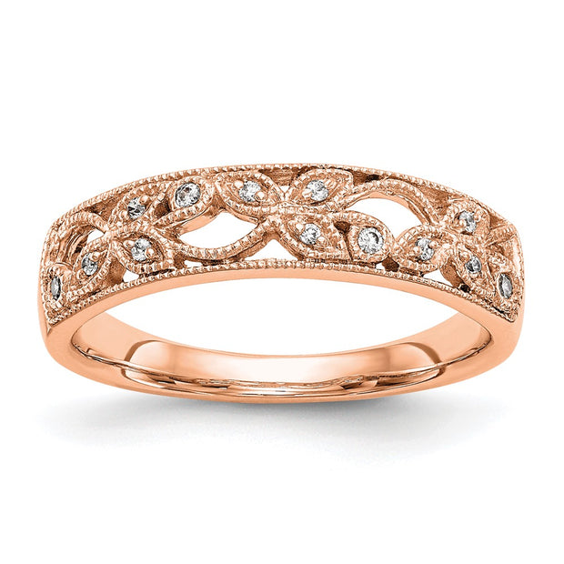 14K Rose Gold Diamond Band