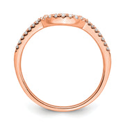 14k Rose Gold Diamond Contoured Wedding Band