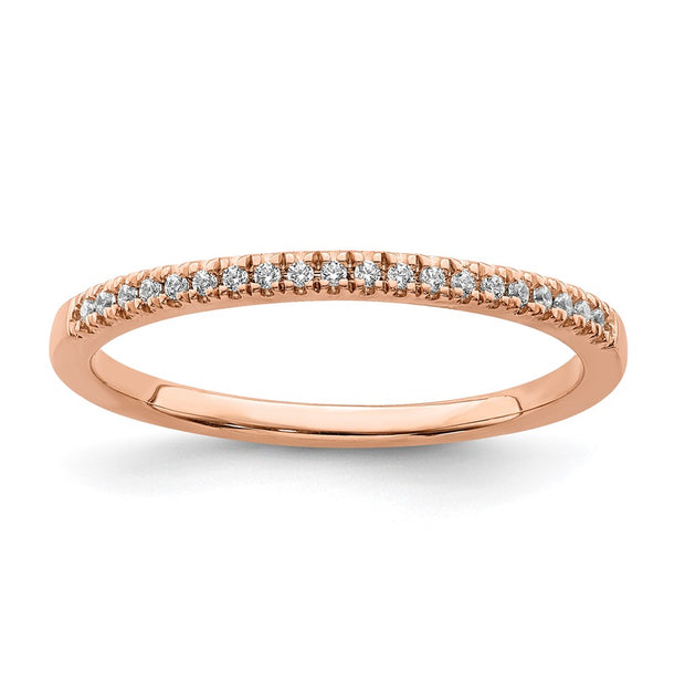 14k Rose Gold Diamond Wedding Band