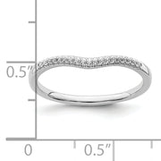 14k White Gold Diamond Contoured Wedding Band