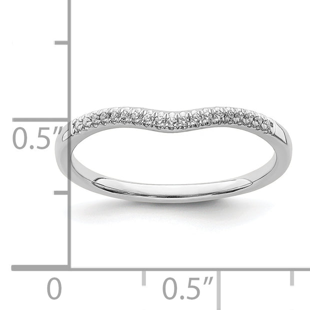 14k White Gold Diamond Contoured Wedding Band