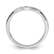 14k White Gold Diamond Contoured Wedding Band