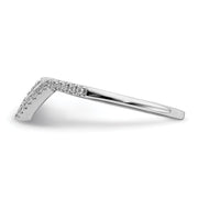 14k White Gold Diamond Contoured Wedding Band