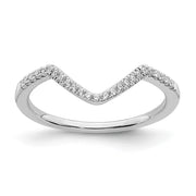 14k White Gold Diamond Contoured Wedding Band