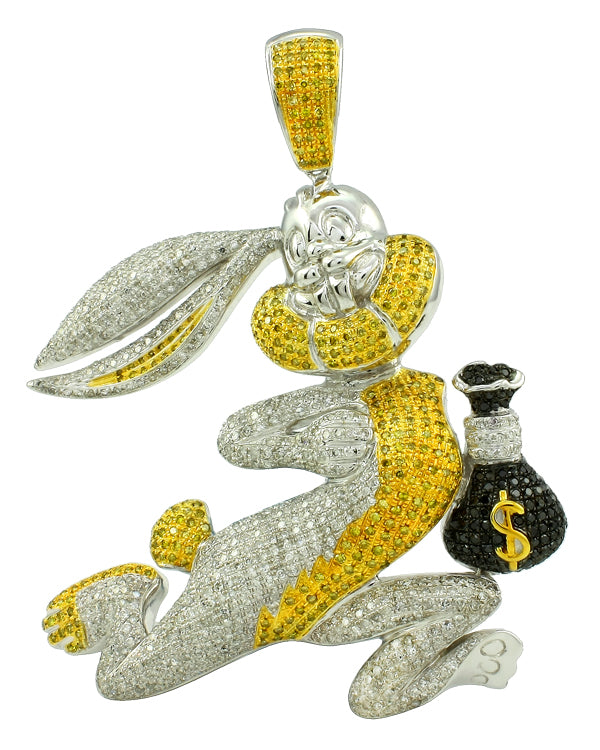 10K 4.50CTW BLACK & YELLOW DIA FANCY PENDANT