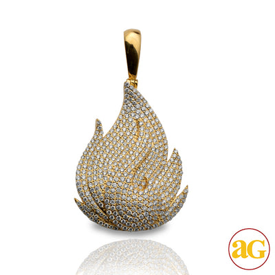 14KY 3.00CTW DIAMOND FIRE EMOJI PENDANT