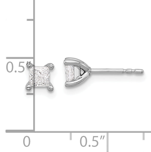 14K White Gold Lab Grown Diamond 1/2ctw Princess VS/SI DEF 4 Prong Earrings