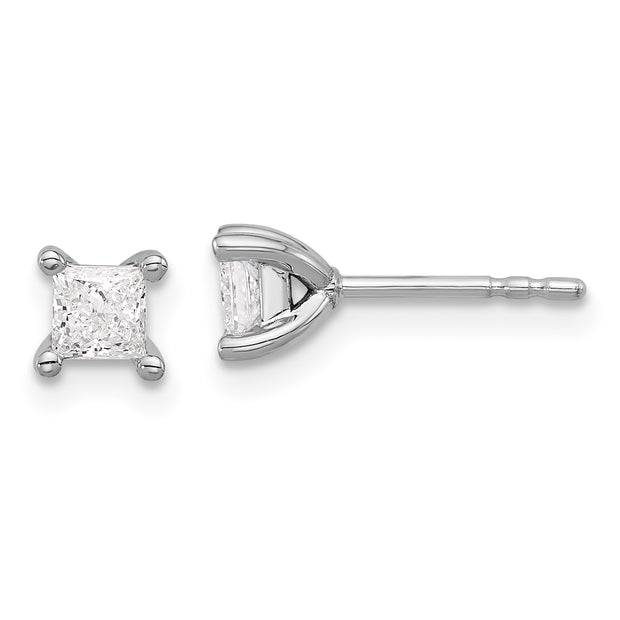 14K White Gold Lab Grown Diamond 1/2ctw Princess VS/SI DEF 4 Prong Earrings
