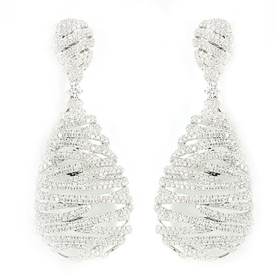 14KW 7.50CTW DIAMOND FANCY EARRINGS