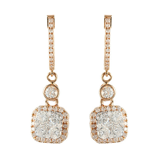 14KR 2.00CTW DIAMOND FANCY EARRINGS