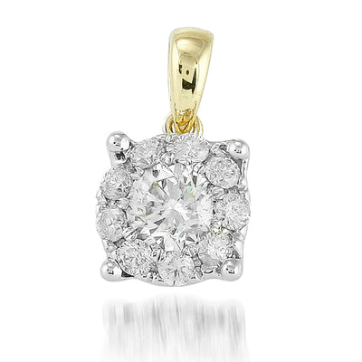 14KY 0.75CTW FLEUR SOLITAIRE PENDANT