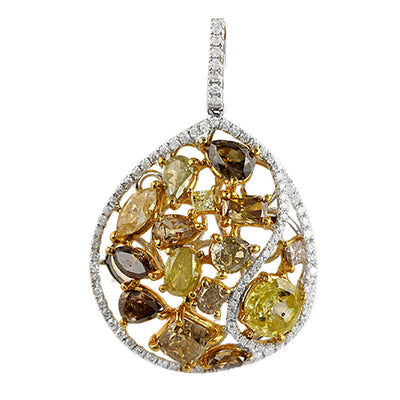 14KW 5.75CTW FANCY YELLOW DIAMOND PENDANT