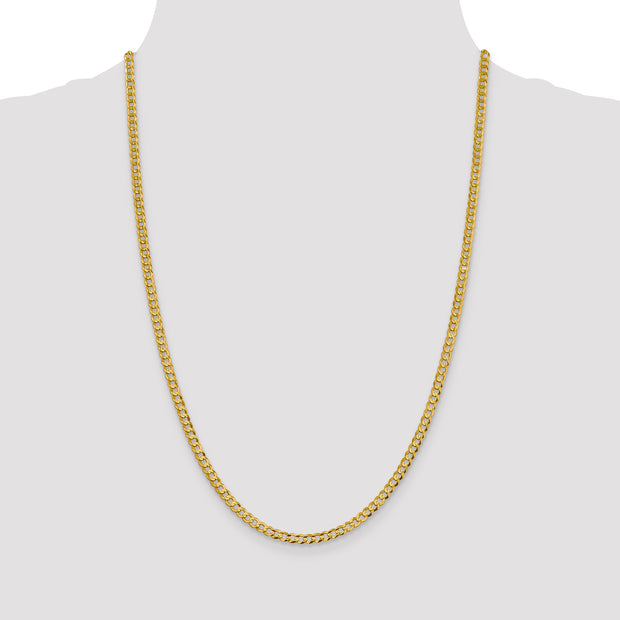 14k 3.7mm Lightweight Flat Cuban Chain