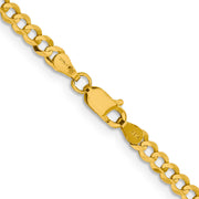 14k 3.7mm Lightweight Flat Cuban Chain