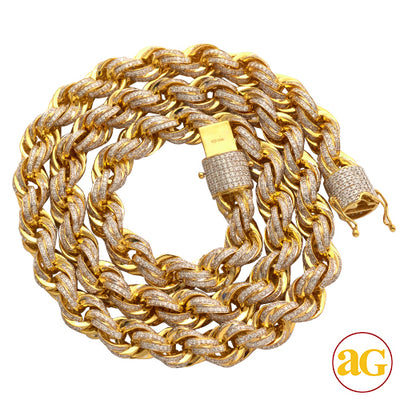 10KY 24.00CTW DIAMOND ROPE CHAIN