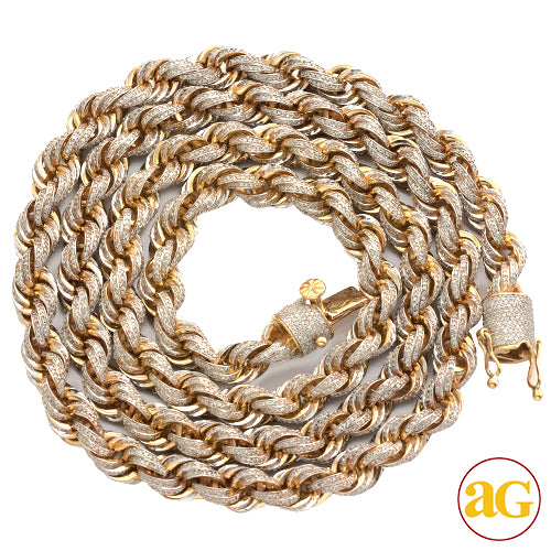 10KY 10.50CTW DIAMOND ROPE CHAIN